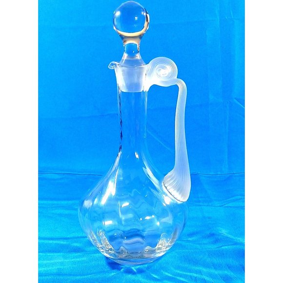 Art Deco Other - 14.5" Lalique Style Art Deco Nouveau Frosted Glass Decanter Bottle Pitcher